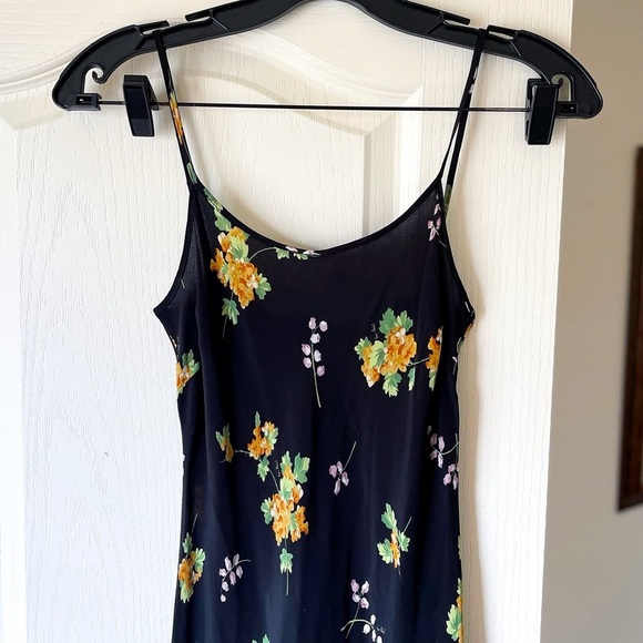 Réalisation Par Phoebe Slip Dress Floral Black Silk Maxi Blossom S EUC - Picture 5 of 11